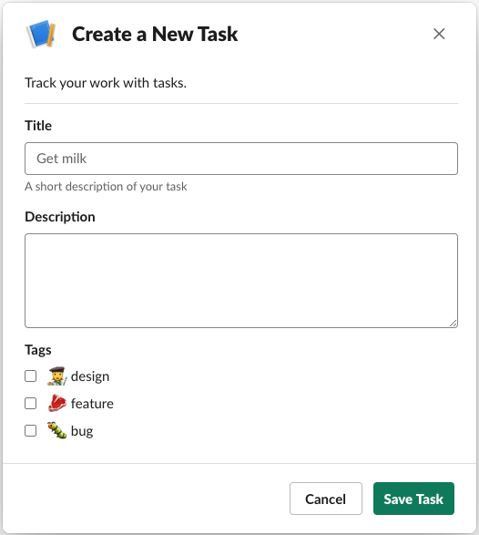 Slack modal