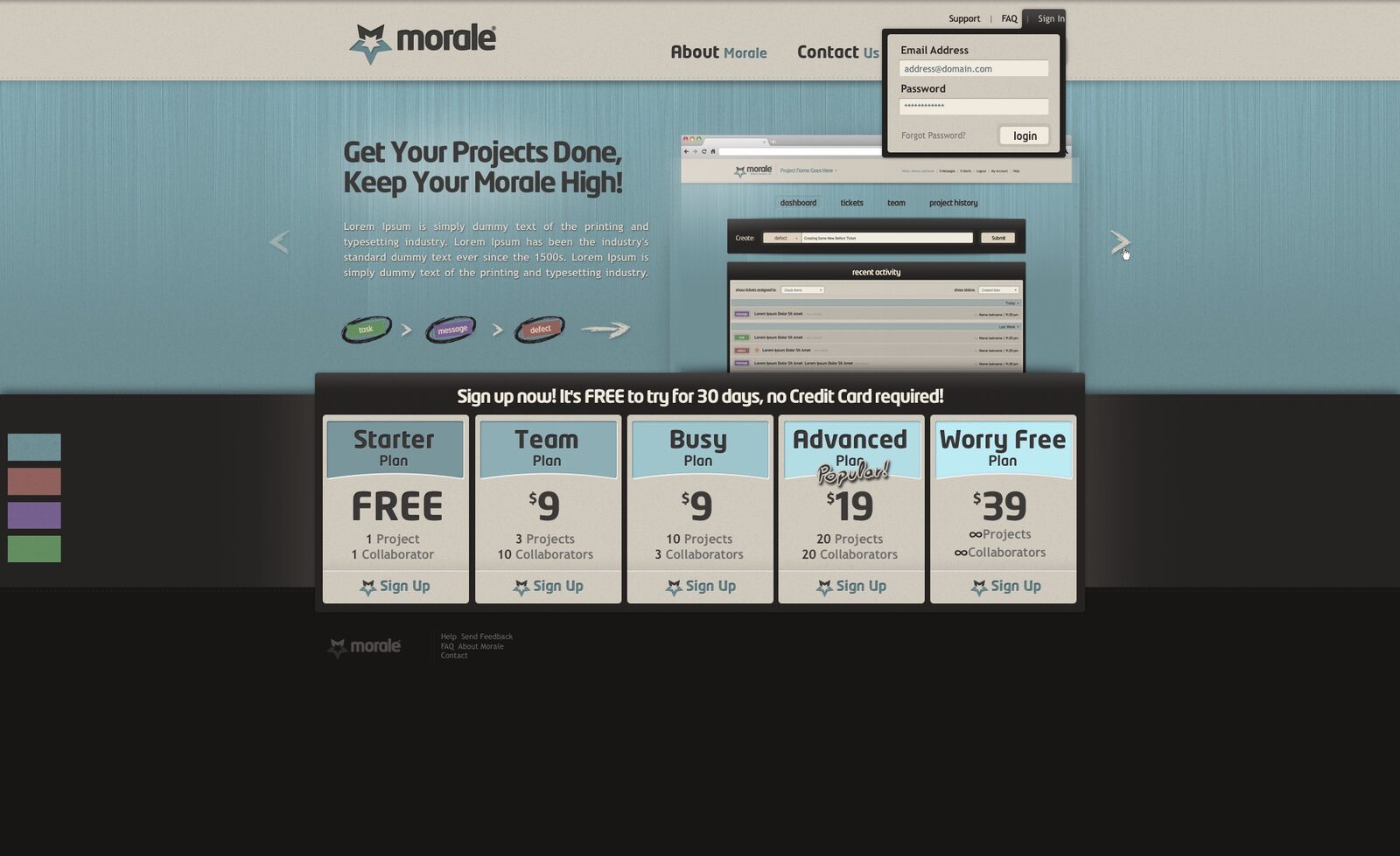 Morale marketing site