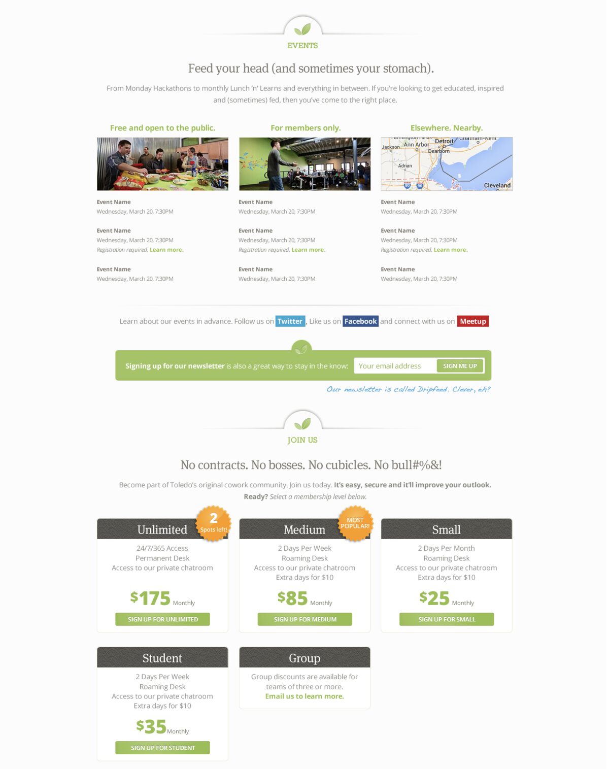 Seed Coworking website